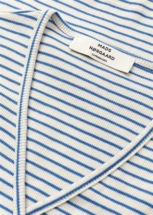 Susi ls stripe bluse Vanilla Ice/Bright Cobalt Mads Nørgaard 